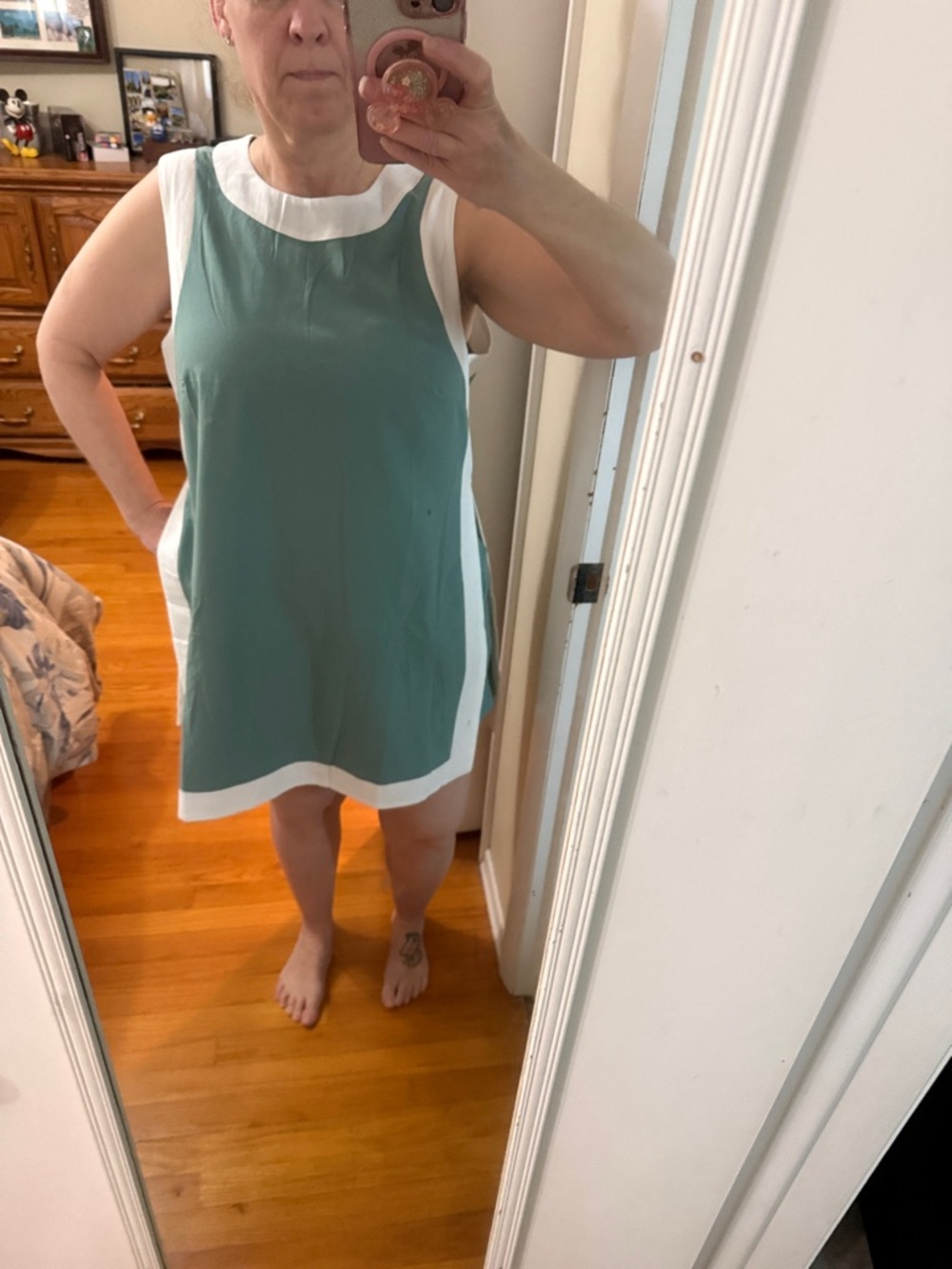 Amazon Essentials Green and White Colorblock High Waist Shorts